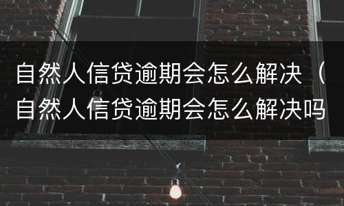 自然人信贷逾期会怎么解决（自然人信贷逾期会怎么解决吗）