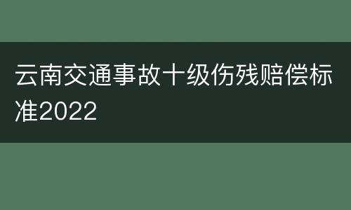 云南交通事故十级伤残赔偿标准2022