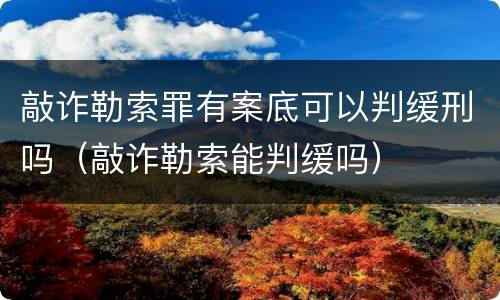 敲诈勒索罪有案底可以判缓刑吗（敲诈勒索能判缓吗）