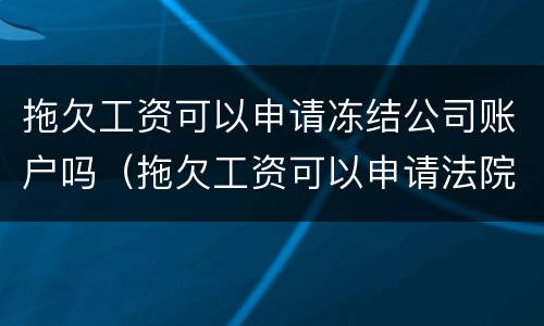 拖欠工资可以申请冻结公司账户吗（拖欠工资可以申请法院强制执行吗）