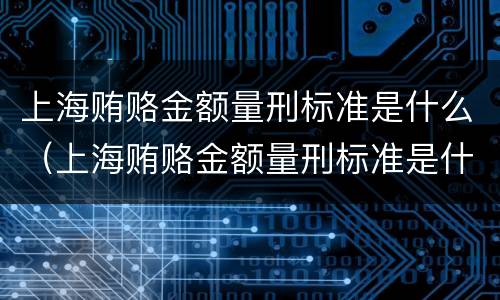 上海贿赂金额量刑标准是什么（上海贿赂金额量刑标准是什么意思）