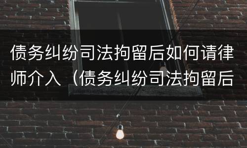 债务纠纷司法拘留后如何请律师介入（债务纠纷司法拘留后如何请律师介入呢）