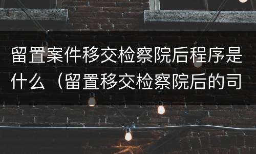 留置案件移交检察院后程序是什么（留置移交检察院后的司法程序）