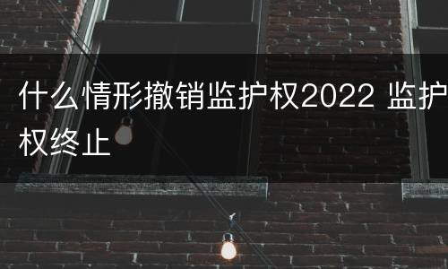 什么情形撤销监护权2022 监护权终止