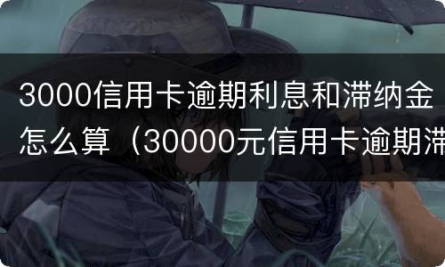 3000信用卡逾期利息和滞纳金怎么算（30000元信用卡逾期滞纳金一天怎么算）