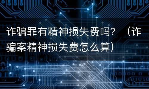 诈骗罪有精神损失费吗？（诈骗案精神损失费怎么算）