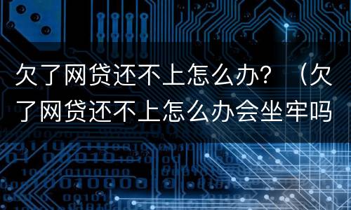 欠了网贷还不上怎么办？（欠了网贷还不上怎么办会坐牢吗）