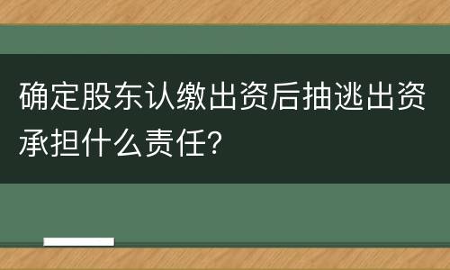 确定股东认缴出资后抽逃出资承担什么责任？