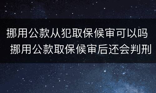挪用公款从犯取保候审可以吗 挪用公款取保候审后还会判刑吗