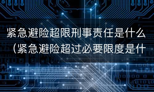 紧急避险超限刑事责任是什么（紧急避险超过必要限度是什么罪名）