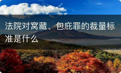 法院对窝藏、包庇罪的裁量标准是什么
