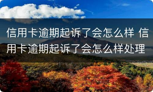信用卡逾期起诉了会怎么样 信用卡逾期起诉了会怎么样处理