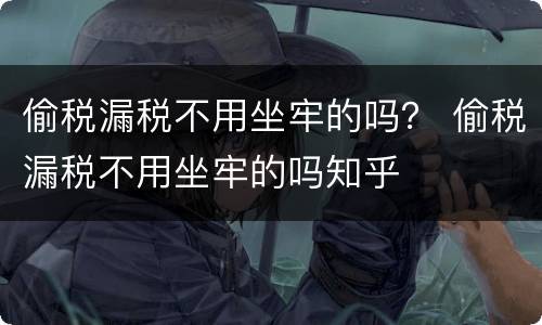 偷税漏税不用坐牢的吗？ 偷税漏税不用坐牢的吗知乎