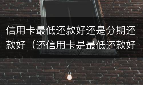 信用卡最低还款好还是分期还款好（还信用卡是最低还款好还是分期好）