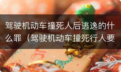 驾驶机动车撞死人后逃逸的什么罪（驾驶机动车撞死行人要负刑事责任吗）