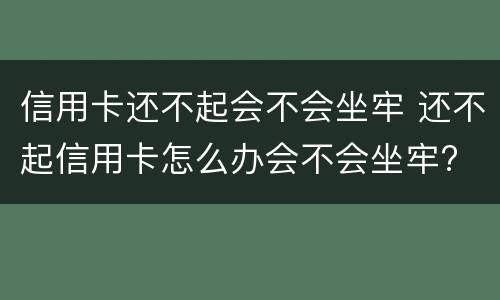 信用卡还不起会不会坐牢 还不起信用卡怎么办会不会坐牢?