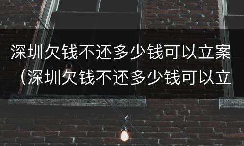 深圳欠钱不还多少钱可以立案（深圳欠钱不还多少钱可以立案）