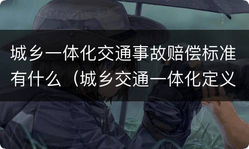 城乡一体化交通事故赔偿标准有什么（城乡交通一体化定义）