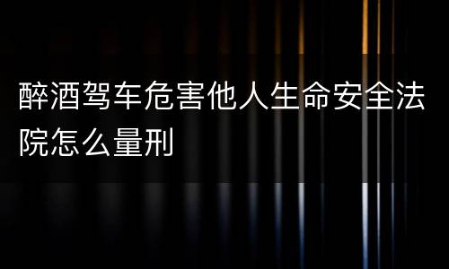 醉酒驾车危害他人生命安全法院怎么量刑