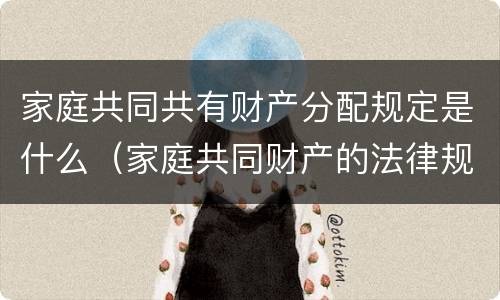 家庭共同共有财产分配规定是什么（家庭共同财产的法律规定）