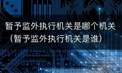 暂予监外执行机关是哪个机关（暂予监外执行机关是谁）