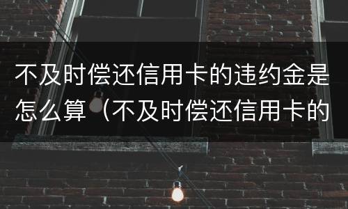 不及时偿还信用卡的违约金是怎么算（不及时偿还信用卡的违约金是怎么算出来的）
