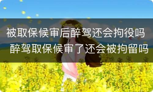 被取保候审后醉驾还会拘役吗 醉驾取保候审了还会被拘留吗