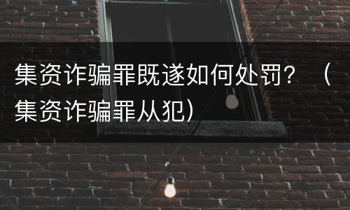 集资诈骗罪既遂如何处罚？（集资诈骗罪从犯）
