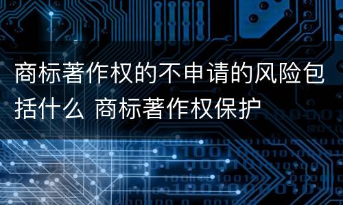 商标著作权的不申请的风险包括什么 商标著作权保护