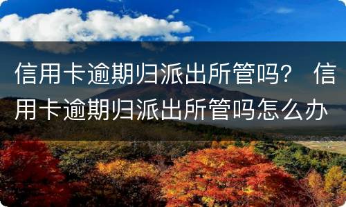 信用卡逾期归派出所管吗？ 信用卡逾期归派出所管吗怎么办