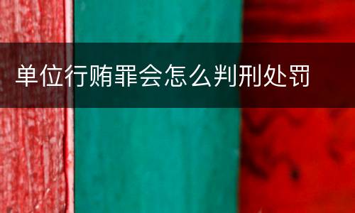 单位行贿罪会怎么判刑处罚