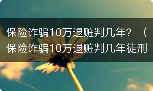 保险诈骗10万退赃判几年？（保险诈骗10万退赃判几年徒刑）
