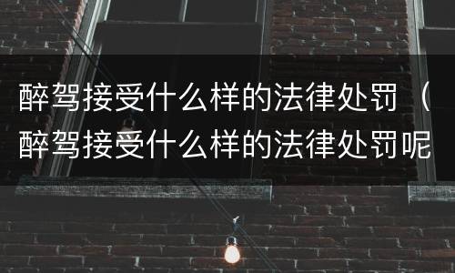 醉驾接受什么样的法律处罚（醉驾接受什么样的法律处罚呢）