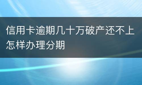 信用卡逾期几十万破产还不上怎样办理分期
