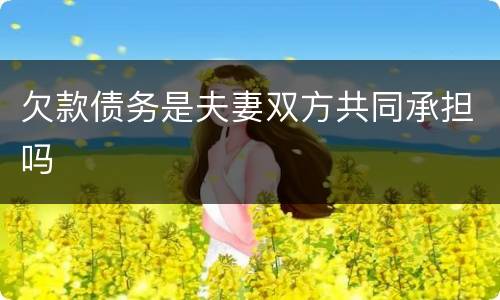 欠款债务是夫妻双方共同承担吗
