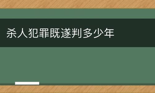 杀人犯罪既遂判多少年