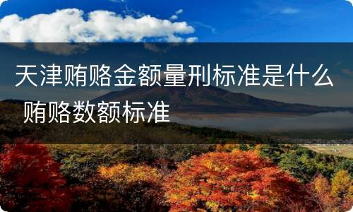 天津贿赂金额量刑标准是什么 贿赂数额标准