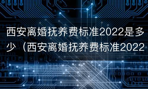 西安离婚抚养费标准2022是多少（西安离婚抚养费标准2022是多少钱）