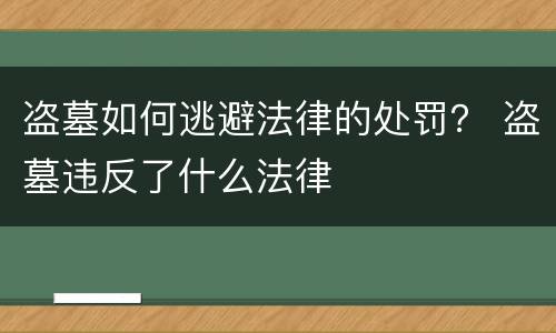盗墓如何逃避法律的处罚？ 盗墓违反了什么法律