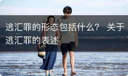 逃汇罪的形态包括什么？ 关于逃汇罪的表述