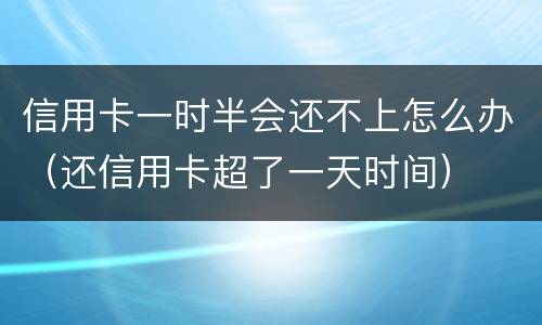 信用卡一时半会还不上怎么办（还信用卡超了一天时间）