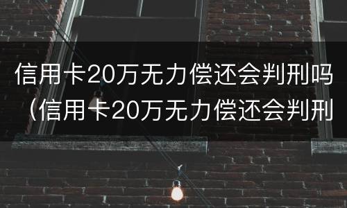 信用卡20万无力偿还会判刑吗（信用卡20万无力偿还会判刑吗知乎）