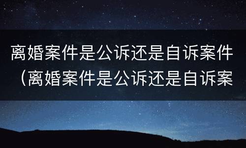 离婚案件是公诉还是自诉案件（离婚案件是公诉还是自诉案件呢）