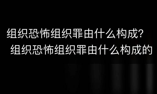 组织恐怖组织罪由什么构成？ 组织恐怖组织罪由什么构成的