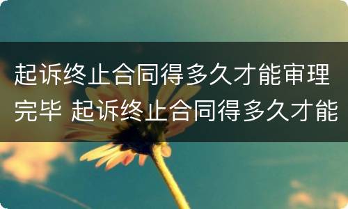 起诉终止合同得多久才能审理完毕 起诉终止合同得多久才能审理完毕呢