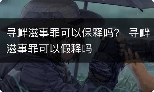 寻衅滋事罪可以保释吗？ 寻衅滋事罪可以假释吗