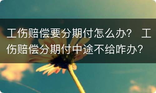 工伤赔偿要分期付怎么办？ 工伤赔偿分期付中途不给咋办?