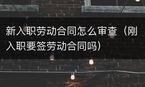 新入职劳动合同怎么审查（刚入职要签劳动合同吗）