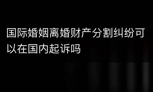 国际婚姻离婚财产分割纠纷可以在国内起诉吗