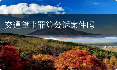 交通肇事罪算公诉案件吗